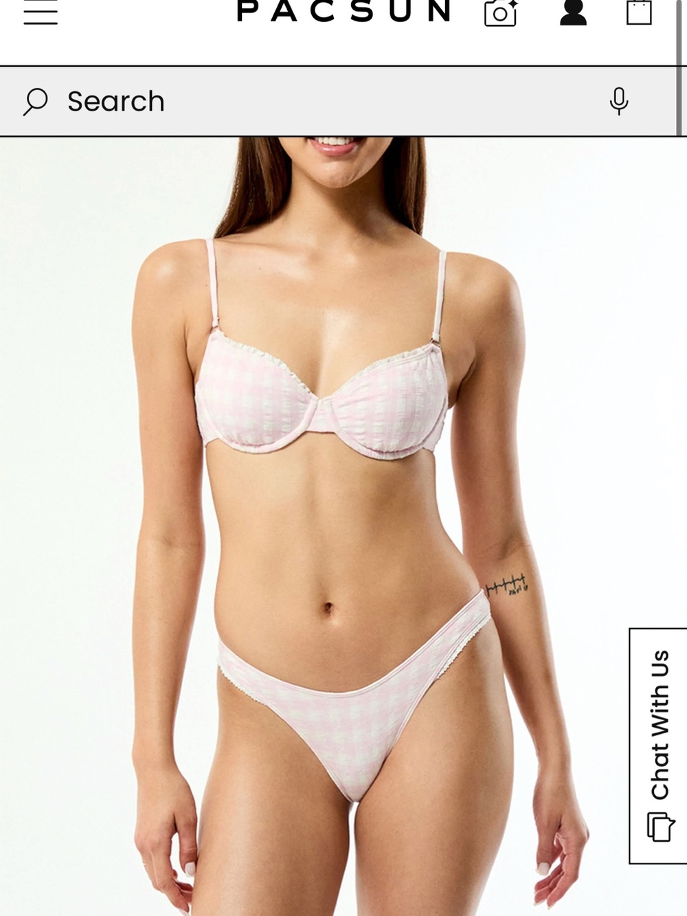 PacSun Pink Gingham Underwire Bikini